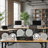 Dàn loa âm trần thông báo, phát nhạc nền tự động: A480F Goldsound 5 vùng âm lượng 480w + 6 loa âm trần VAT13, loa được thiết kế riêng cho quán, bật lớn không tạp âm, miễn phí công lắp đặt, bảo hành dài hạn 12 tháng