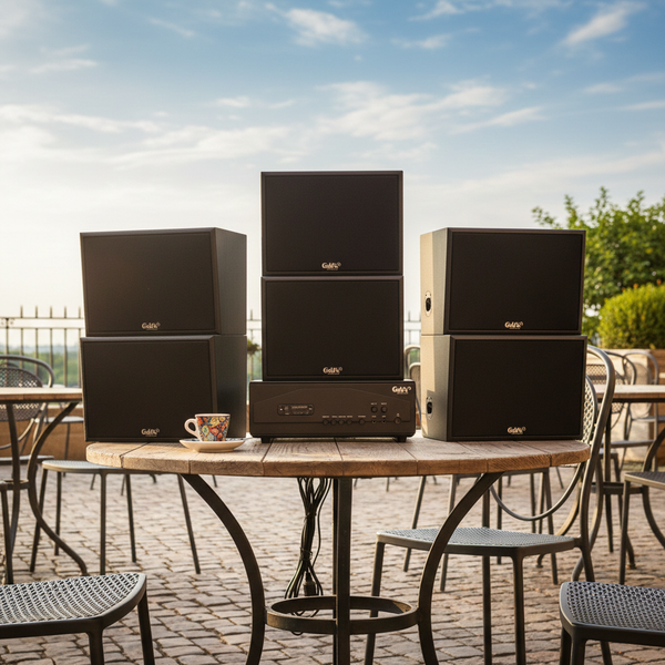 Dàn loa treo tường: Amply A917PU - 2K Goldsound 2 vùng âm lượng 1200w + 6 loa Goldsound V130 - 130w, bật lớn không tạp âm, miễn phí công lắp đặt, bảo hành dài hạn 5 năm