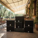 Dàn loa treo tường: Amply A384-6K Goldsound 6 vùng âm lượng 1200w + 6 loa Goldsound V130 - 130w, Amply 4 - 6 vùng âm lượng, loa được thiết kế riêng cho quán, bật lớn không tạp âm, miễn phí công lắp đặt, bảo hành dài hạn 5 năm.