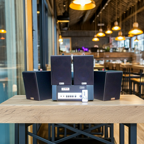 Gold4Cafe V50 (Từ 50 - 150m2) Cho Quán Cafe, Nhà Hàng, Quán Ăn, Spa, Khu Tập Gym ( 01 amply A400 + 04 loa vt V50)