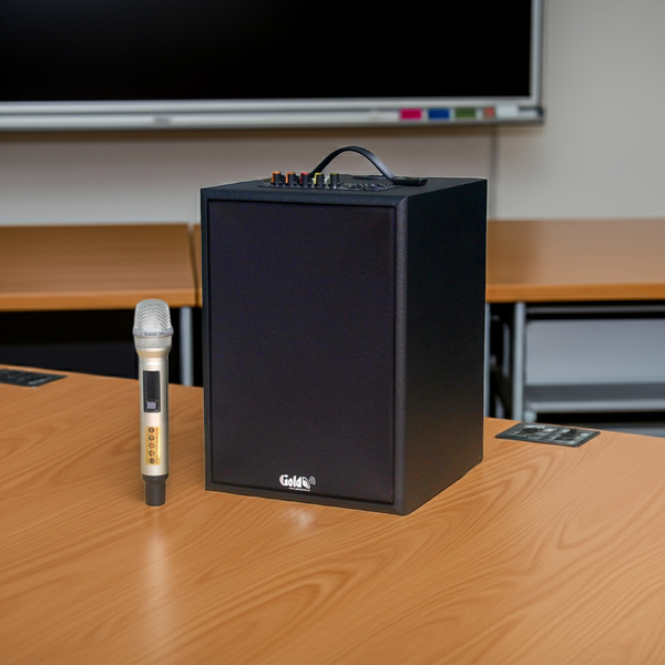 Loa trường học M120 Goldsound: 1 Micro không dây, công suất 120w, bass 20cm, treble 10cm, bluetooth 5.0