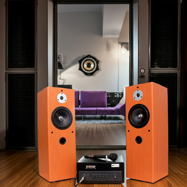 Dàn loa cây karaoke gia đình V610 Grand ( 01 âm ly 380w + cặp V610)