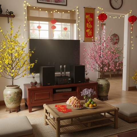 Hàng trưng bày: DÀN KARAOKE GOLD120MI: (AMPLY 900W tích hợp Micro không dây + 2 V120 120W)