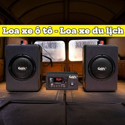 Dàn âm thanh xe ô tô: A120 CAR + 2 V40CAR Goldsound, chuyên loa xe khách, xe tải, xe du lịch