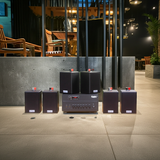 [Diện tích 100m2 + 2 Kênh] Loa thông báo, loa phát nhạc nền tự động Gold4cafe 6.0 (01 amply + 06 loa treo tường), Amply 2 vùng âm lượng, loa được thiết kế riêng cho quán, bật lớn không tạp âm, bảo hành dài hạn 5 năm.