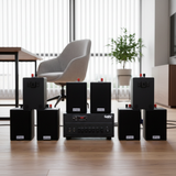 Dàn loa thông báo phát nhạc nền tự động Gold4cafe 8.0 (01 amply + 08 loa treo tường), Amply 2 vùng âm lượng, loa được thiết kế riêng cho quán, bật lớn không tạp âm, bảo hành dài hạn 5 năm.