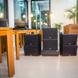 Dàn loa treo tường: Amply A917PU - 2K Goldsound 2 vùng âm lượng 1200w + 6 loa Goldsound V130 - 130w, bật lớn không tạp âm, miễn phí công lắp đặt, bảo hành dài hạn 5 năm
