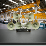 Loa thông báo nhà xưởng: 1 Amply A850F + 06 Ne65w, Amply 5 vùng, loa được thiết kế riêng, bật lớn không tạp âm, miễn phí công lắp đặt, bảo hành dài hạn 12 tháng