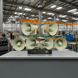 Loa thông báo nhà xưởng: 1 Amply A850F + 06 Ne65w, Amply 5 vùng, loa được thiết kế riêng, bật lớn không tạp âm, miễn phí công lắp đặt, bảo hành dài hạn 12 tháng