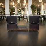 Dàn loa treo tường: Amply A918PU-2K Goldsound 2 vùng âm lượng 1200w + 4 loa Goldsound V130PU-MT, loa được thiết kế riêng cho quán, bật lớn không tạp âm, miễn phí công lắp đặt, bảo hành dài hạn 5 năm