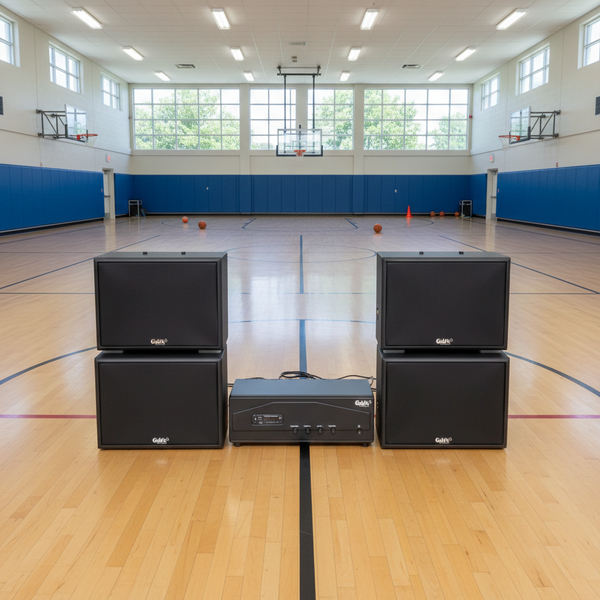 Dàn loa treo tường: Amply A918PU-2K Goldsound 2 vùng âm lượng 1200w + 4 loa Goldsound V130PU-MT, loa được thiết kế riêng cho quán, bật lớn không tạp âm, miễn phí công lắp đặt, bảo hành dài hạn 5 năm