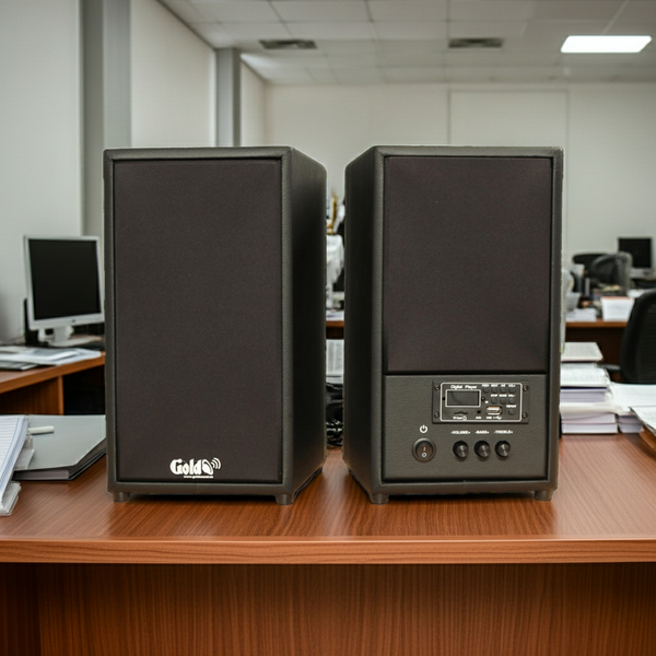 Loa bluetooth HIFI GS51 Pro 5 - đúng chuẩn HIFI, công suất 120w, Bass 4 inch, treble 2 inch, bluetooth 5.0, cổng rca, khe usb, thiết kế loa thùng gỗ cao 31.5 cm, rộng 17.5 cm, sâu 24 cm.