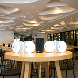 Loa âm trần thông báo, phát nhạc nền tự động: Amply AMT155 + 4 VAT38, loa được thiết kế riêng cho quán, bật lớn không tạp âm, miễn phí công lắp đặt, bảo hành dài hạn 5 năm.