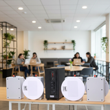 Loa âm trần thông báo, phát nhạc nền: Âm ly A155 + 4 VAT38, loa được thiết kế riêng cho quán, bật lớn không tạp âm, miễn phí công lắp đặt, bảo hành dài hạn 5 năm.