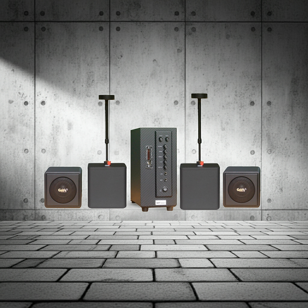 HÀNG TRƯNG BÀY: Dàn loa thả trần (treo trần) cho quán [Amply 380w + 4 loa thả trần 55w Goldsound] - BH 6 tháng