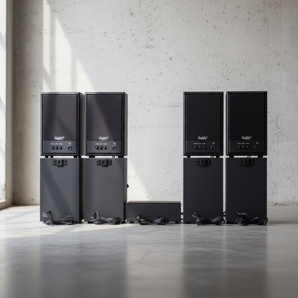 Dàn loa không dây treo tường: 01 amply A57-SG Goldsound + 8 loa không dây Goldsound V57-SG 57w