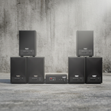 Dàn loa không dây treo tường: 01 amply A57-SG Goldsound + 6 loa không dây Goldsound V57-SG 57w