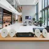 Dàn loa âm trần thông báo, phát nhạc nền tự động: A550F Goldsound 5 vùng âm lượng 550w + 4 loa âm trần VAT27, loa được thiết kế riêng cho quán, bật lớn không tạp âm, miễn phí công lắp đặt, bảo hành dài hạn 12 tháng