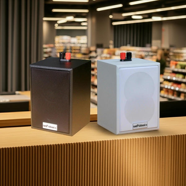 Loa hộp treo tường Goldsound V12 Gold4cafe (1 loa) - công suất 12w, củ loa toàn dải cả âm Bass &Tress 3 inch, loa được thiết kế đập chậm để phù hợp với style quán dịch vụ, kích thước (Rộng*Cao*Sâu): 13*18*12.5 cm; chất liệu thùng gỗ 100%