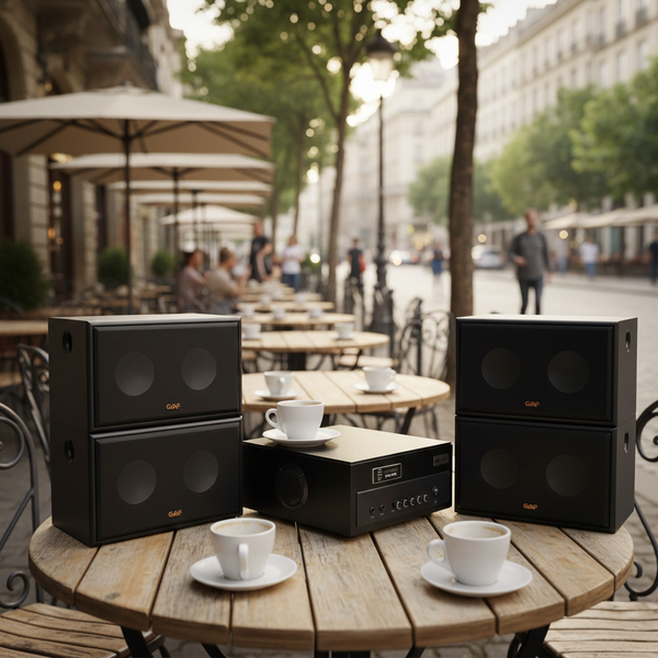 Loa cafe, Loa nhà hàng: Gold4cafe Từ (40 - 100 M2)  (Amply A381 + 04 Loa Vt V35)