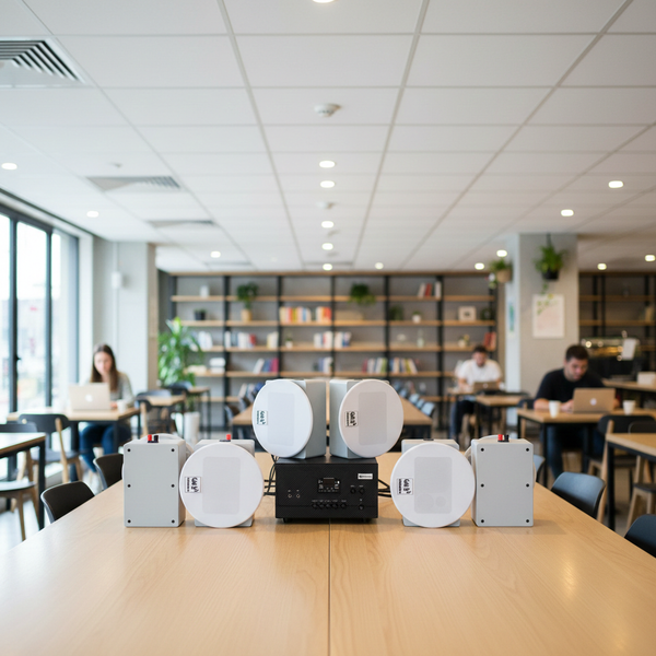 Dàn loa âm trần: A907 Goldsound 2 vùng âm lượng 900w + 6 loa âm trần Goldsound VAT28 28w, loa được thiết kế riêng cho quán, bật lớn không tạp âm, miễn phí công lắp đặt, bảo hành dài hạn 5 năm