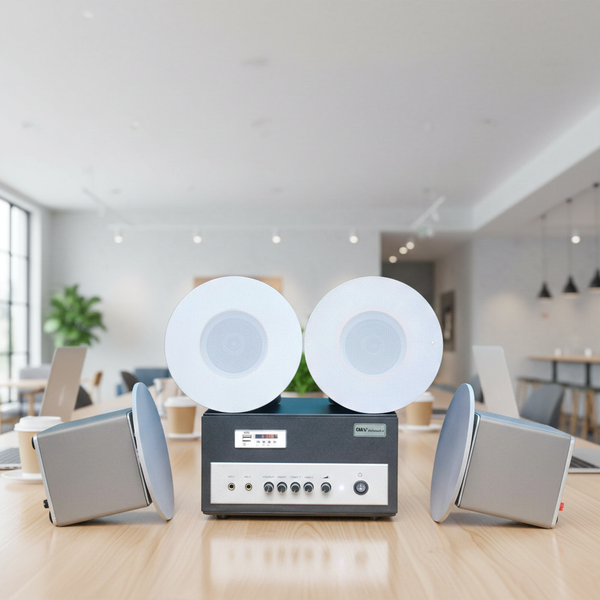 Loa âm trần thông báo, phát nhạc nền tự động: (Từ 40-90m2) (Amply A400+ 4c VAT25)