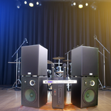 Dàn acoustic V230 - A906: 04 Loa V230 (bass loa 25cm), Công suất A906 (công suất 900w), 1 Mixer DbAcoustic KM315, 1 Cặp Micro