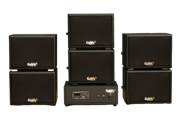 Loa sân vườn không dây: 01 amply A57 Goldsound + 6 loa treo tường ngoài trời không dây G20-NT Goldsound