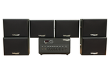 Dàn loa sân vườn: Amply A384PU-2K Goldsound 380w + 6 loa treo tường ngoài trời V102NT Goldsound - 17w, loa được thiết kế riêng cho quán, bật lớn không tạp âm, không bao gồm công lắp đặt, bảo hành 12 tháng
