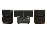 Dàn loa sân vườn: Amply A156PU Goldsound 200w + 6 loa treo tường ngoài trời V102NT Goldsound - 17w, loa được thiết kế riêng cho quán, bật lớn không tạp âm, không bao gồm công lắp đặt, bảo hành 12 tháng