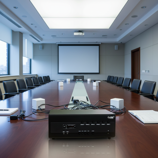 Amply A384PU_SG - 6K: 6 phân vùng đầu ra (1200w, đủ kết nối Bluetooth, RCA, AV, USB)