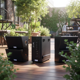 Dàn loa sân vườn: âm ly AMT384 Goldsound 2 vùng âm lượng 380w + 4 loa Goldsound ngoài trời V40NT 40w, loa được thiết kế riêng cho quán, bật lớn không tạp âm, miễn phí công lắp đặt, bảo hành 12 tháng