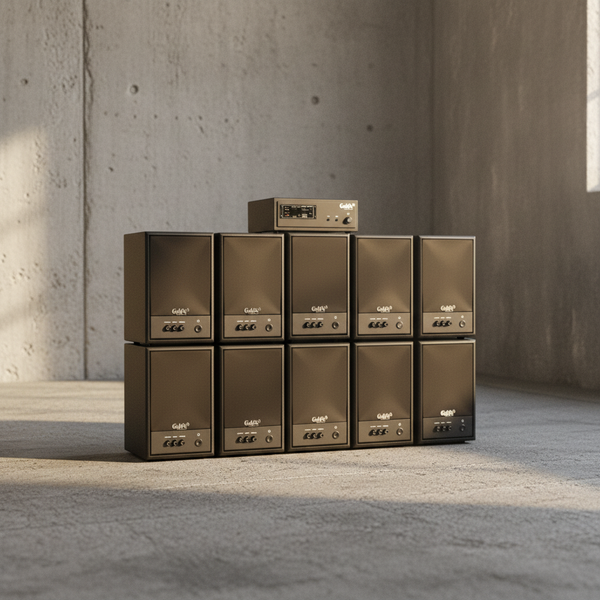 Dàn loa không dây treo tường: 01 amply A57 Goldsound + 10 loa không dây Goldsound V57 - 57w