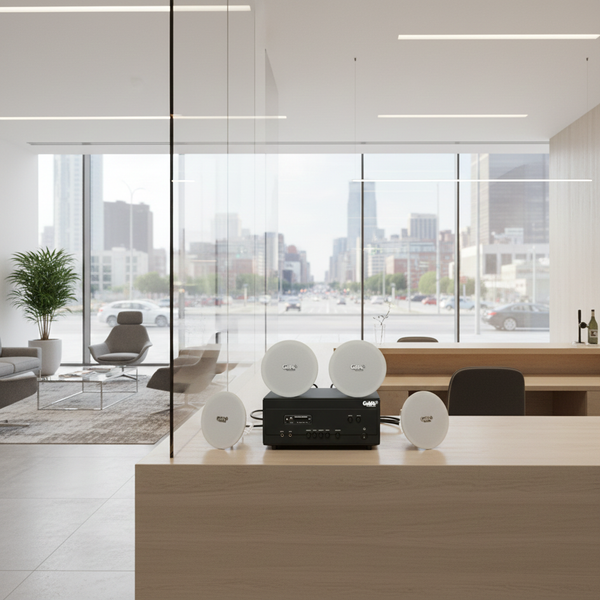 Dàn loa âm trần thông báo, phát nhạc nền tự động: A907PU-2K Goldsound 2 vùng âm lượng 900w + 4 loa âm trần VAT14, loa được thiết kế riêng cho quán, bật lớn không tạp âm, miễn phí công lắp đặt, bảo hành dài hạn 12 tháng