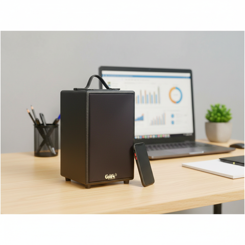 Loa vi tính Goldsound G23, công suất 40w, Bass 4 inch, Tress 2 inch, bluetooth 5.0, cổng rca, khe usb, thiết kế loa thùng gỗ cao 33 cm, rộng 20 cm, sâu 20 cm. Bảo hành 12 tháng