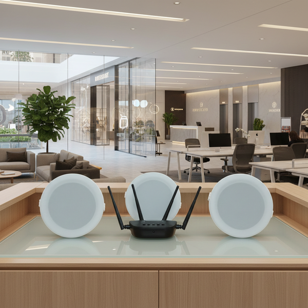 Loa không dây âm trần ATR100: 01 bộ phát + 3 loa âm trần không dây 15w