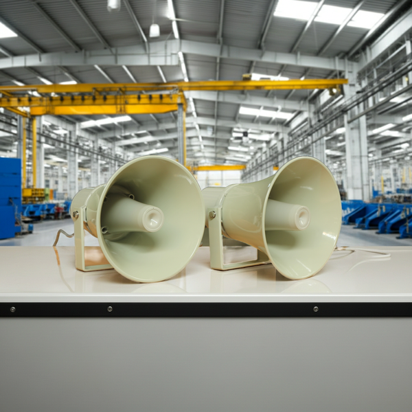 Loa thông báo nhà xưởng: 1 Amply A550F + 02 Ne65w, Amply 5 vùng, loa được thiết kế riêng, bật lớn không tạp âm, miễn phí công lắp đặt, bảo hành dài hạn 12 tháng