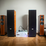 Dàn loa cây V390-A1200 vân gỗ (Amply A1200 + 2 loa cây V390) - Hàng trưng bày đồng giá cuối năm