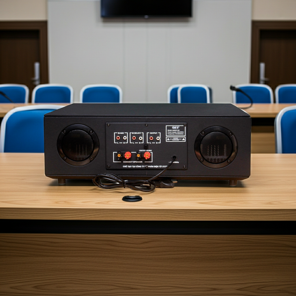 Cục đẩy công suất A958PU-2K Goldsound (công suất 2000w, 2 phân vùng đầu ra, đủ kết nối Bluetooth, RCA, AV, USB)