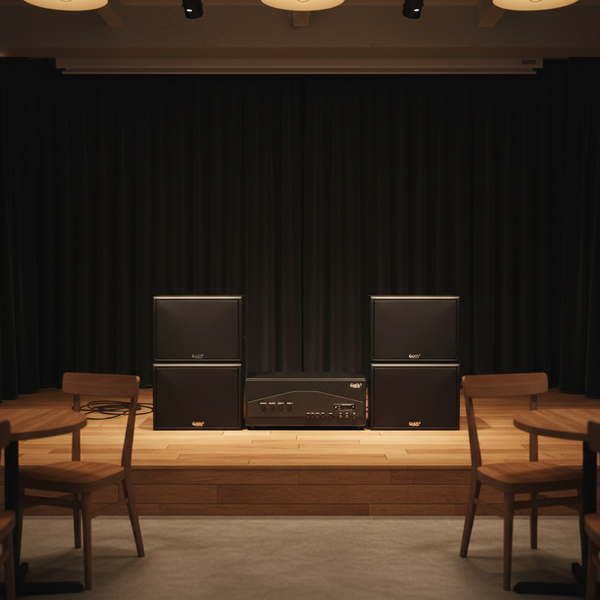 Dàn loa treo tường: Amply A917PU-4K Goldsound 4 vùng âm lượng 1500w + 4 loa Goldsound V130PU, Amply 4 - 6 vùng âm lượng, loa được thiết kế riêng cho quán, bật lớn không tạp âm, miễn phí công lắp đặt, bảo hành dài hạn 5 năm.