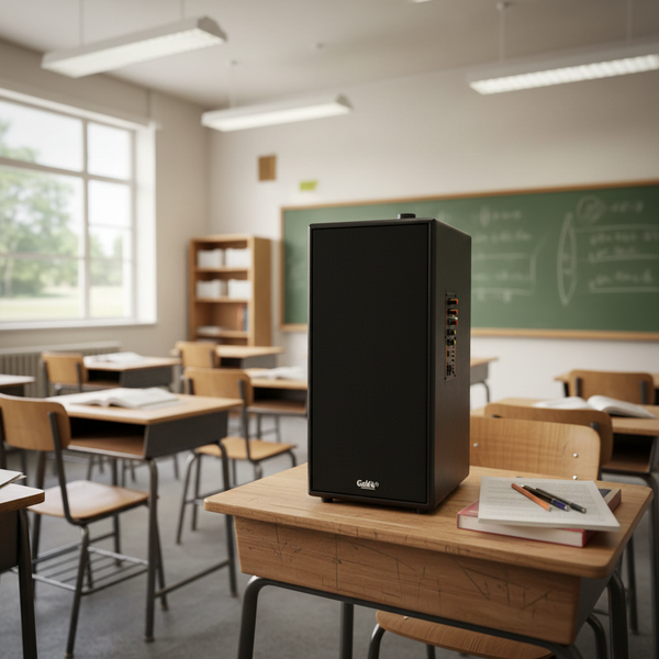 Loa trường học D165PU-PI  + 1 micro dây: pin 4-6h, công suất 165w, bass 20 cm, treble 10 cm, bluetooth 5.0, cổng cắm Micro, cổng rca, khe usb, thiết kế loa thùng gỗ cao 57 cm, rộng 28 cm, sâu 30 cm. Bảo hành 12 tháng