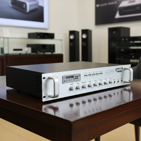 Amply A480E: âm ly phóng thanh (công suất 480w, 5 vùng bật/tắt, bluetooth, USB, SD Card, AUX)