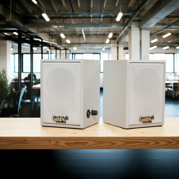 Loa không dây treo tường V27 UHF Goldsound, công suất 27w, loa bass 3 inch, kích thước rộng 12.6 cm, cao 18 cm, sâu 13 cm, bảo hành dài hạn 5 năm.