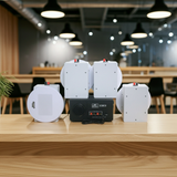 Dàn loa âm trần thông báo, phát nhạc nền tự động: A384PU-2K Goldsound 2 vùng âm lượng 380w + 6 loa âm trần Goldsound VAT38 - 38w, loa được thiết kế riêng cho quán, bật lớn không tạp âm, miễn phí công lắp đặt, bảo hành dài hạn 5 năm.