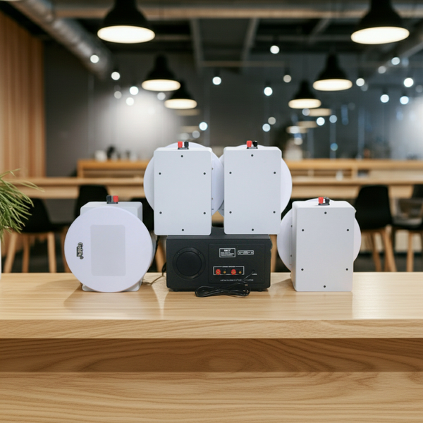 Dàn loa âm trần thông báo, phát nhạc nền tự động: A384PU-2K Goldsound 2 vùng âm lượng 380w + 6 loa âm trần Goldsound VAT38 - 38w, loa được thiết kế riêng cho quán, bật lớn không tạp âm, miễn phí công lắp đặt, bảo hành dài hạn 5 năm.