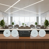 Dàn loa âm trần thông báo, phát nhạc nền tự động: A384PU-2K Goldsound 2 vùng âm lượng 380w + 6 loa âm trần VAT14, loa được thiết kế riêng cho quán, bật lớn không tạp âm, miễn phí công lắp đặt, bảo hành dài hạn 12 tháng