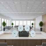 Dàn loa âm trần thông báo, phát nhạc nền tự động: A384PU-2K Goldsound 2 vùng âm lượng 380w + 4 loa âm trần VAT14, loa được thiết kế riêng cho quán, bật lớn không tạp âm, miễn phí công lắp đặt, bảo hành dài hạn 12 tháng