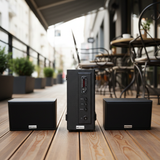 Dàn loa treo tường thông báo phát nhạc nền tự động: AMT155 Goldsound 150w + 2 loa Goldsound ngoài trời V50NT 50w, loa được thiết kế riêng cho quán, bật lớn không tạp âm, miễn phí công lắp đặt, bảo hành 12 tháng