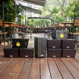Dàn loa treo tường thông báo phát nhạc nền tự động: A906 Goldsound 2 vùng âm lượng 900w + 8 loa Goldsound ngoài trời V50NT 50w, loa được thiết kế riêng cho quán, bật lớn không tạp âm, miễn phí công lắp đặt, bảo hành 12 tháng