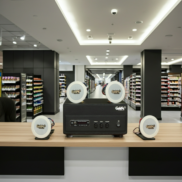 Dàn loa âm trần thông báo, phát nhạc nền tự động: A156PU Goldsound 200w + 4 loa âm trần VAT8, loa được thiết kế riêng cho quán, bật lớn không tạp âm, miễn phí công lắp đặt, bảo hành dài hạn 12 tháng